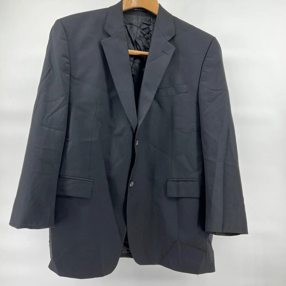 Vintage Ralph Ralph Lauren Mens‎ 44R Black Blazer Sport Coat Wool Made in Canada